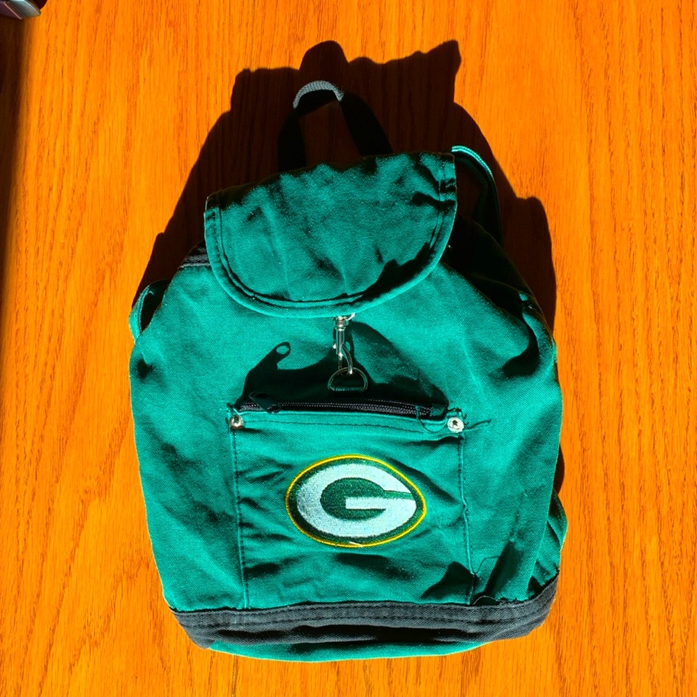 Rare Vintage Official NFL Green Bay Packers Mini Backpack Cinch Bag Satchel